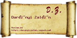 Darányi Zalán névjegykártya